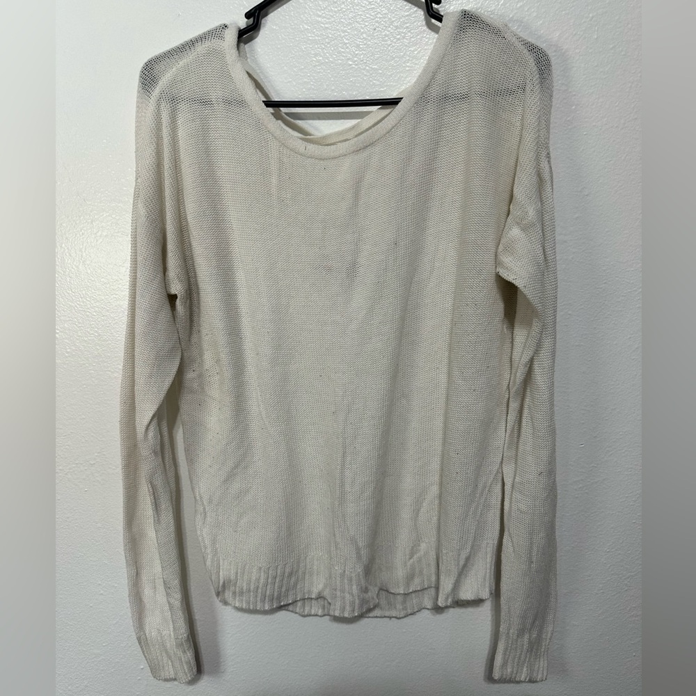 SO - Thin, White Sweater - Size L